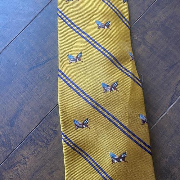 Ralph Lauren Silk Yellow Patterned Men's Tie - Picture 4 of 7